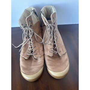 Reed Women Tan Ankle Lace Up Boots Size 10 Casual Comfort